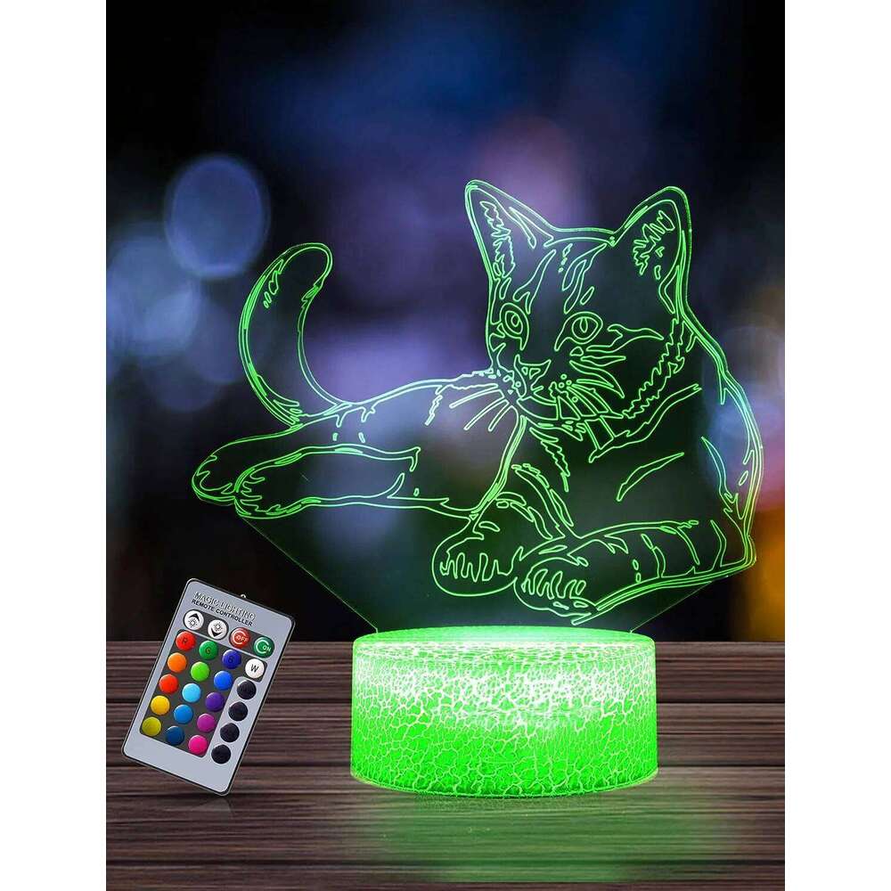 Anime Cat Carton 3D Led Night Light Touch Switch Safe Table Lamp Children Bed Room Decor Birthday&Christmas Gifts for Kids Z260127