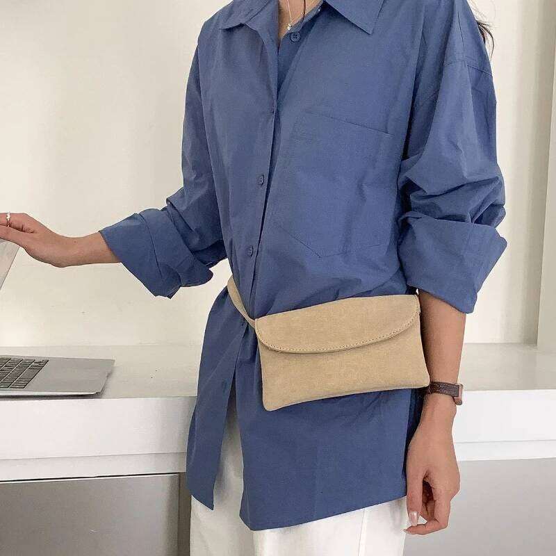 Faux Suede Waist Fashion Flap Pocket Crossbody Shoulder Mini Square with Magnetic Closure Women Purse for Mobile Bag