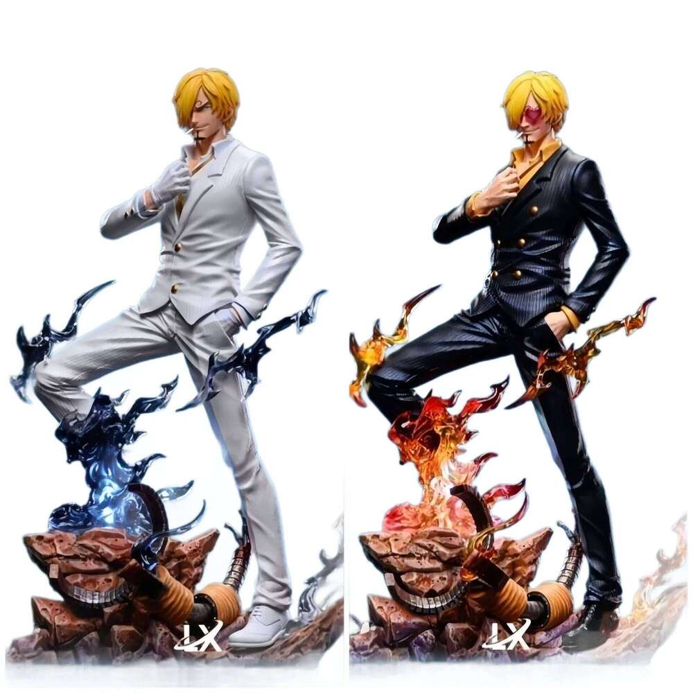 One Piece Sanji Dual Wings Anime Figure with 2 Heads GK Statue Model Toy 25cm L260610