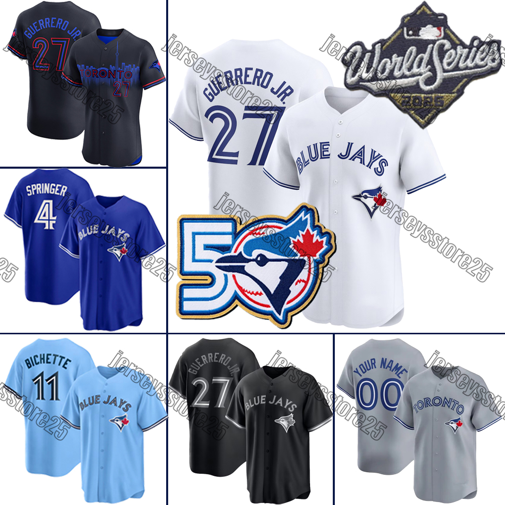 Blue Jays Jersey Baseball Jersey Celebrate 50 Seasons 2025 World Series #11 Bo Bichette #27 Vladimir Guerrero Jr. #4 George Springer Kevin Gausman Chad Green Kirk Jerseys