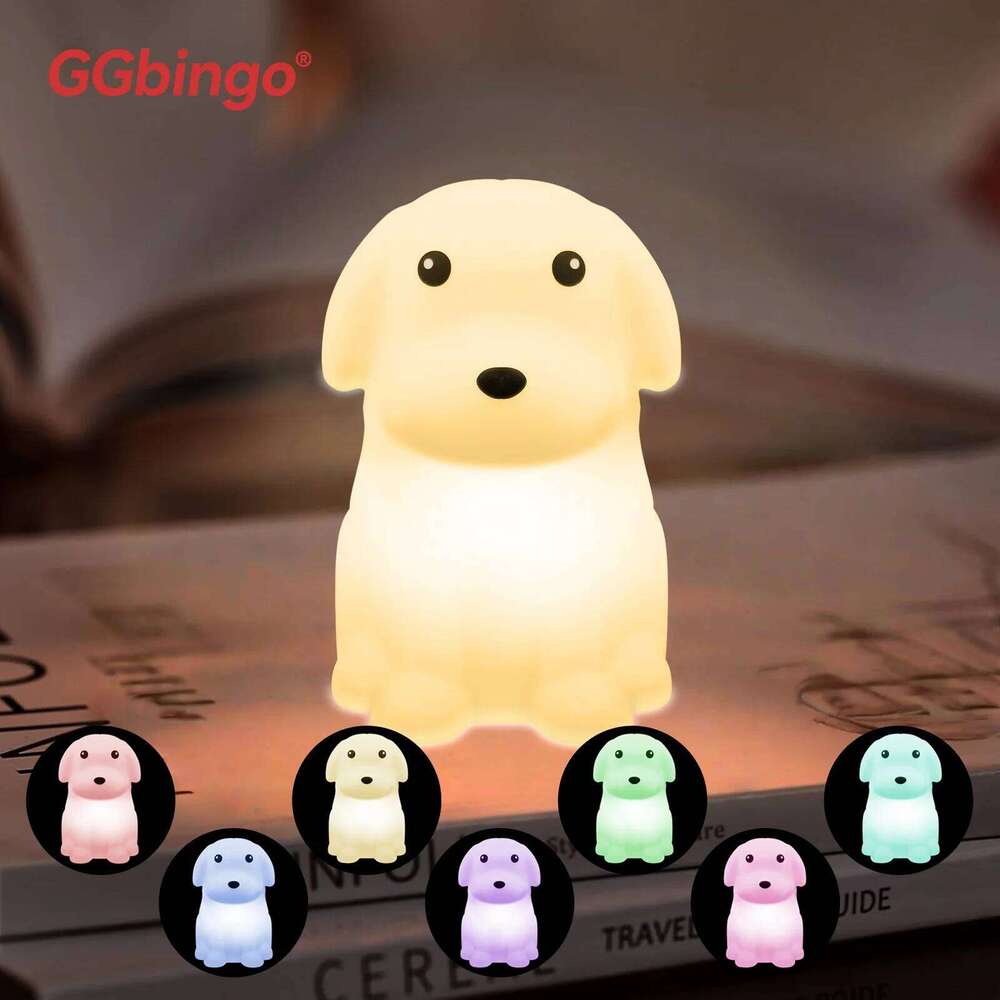 Cute Cartoon Silicone LED Night Light for Kids USB Rechargeable Touch Sensor RGB Table Lamp Soft Bedside Lighting Bedroom Z260127