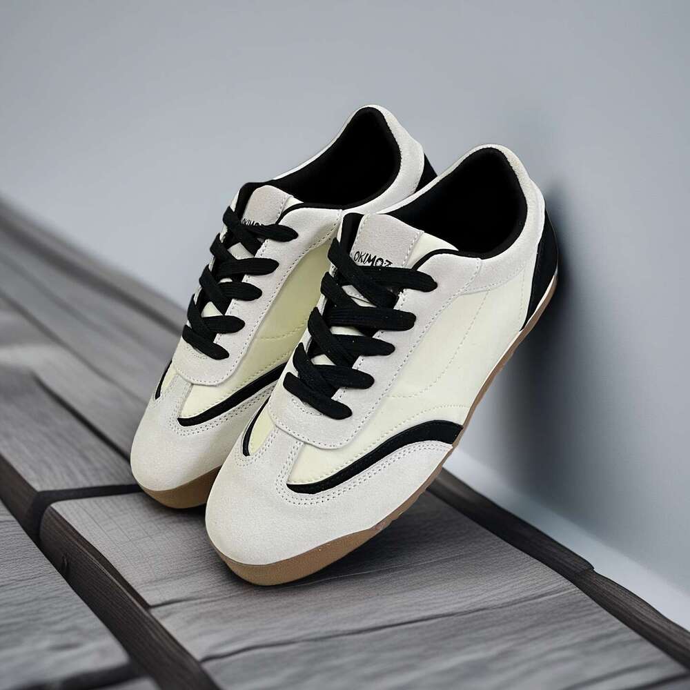 okimoz Retro German Training Shoes Unisex - Classic Black & White Versatile Soft-Sole Lightweight Casual Sneakers myxczx66