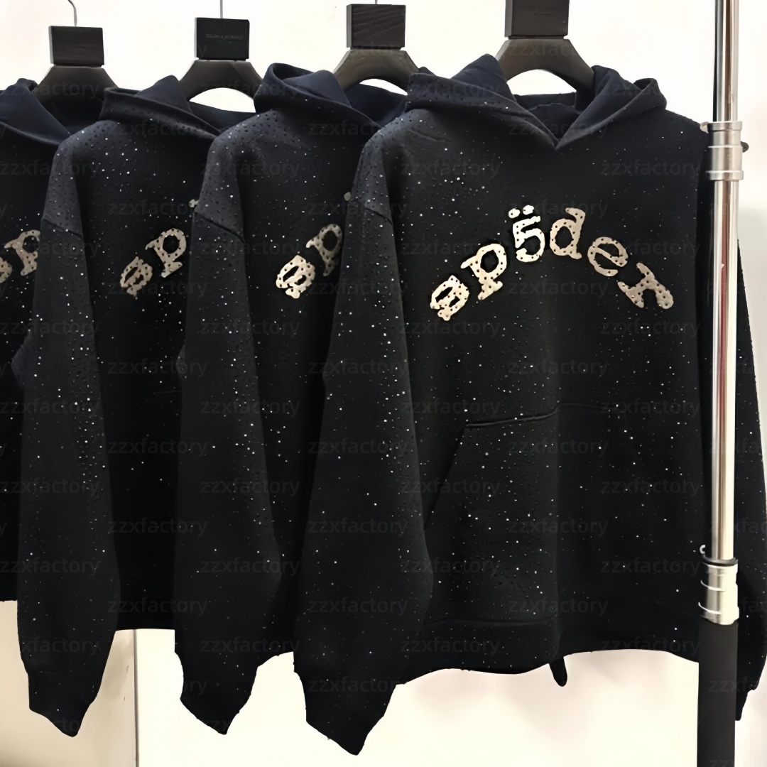 spider hoodie designer hoodie y2k mens hoodies designer spider hoody hip hop hoodies rhinestone studded designer hoodies