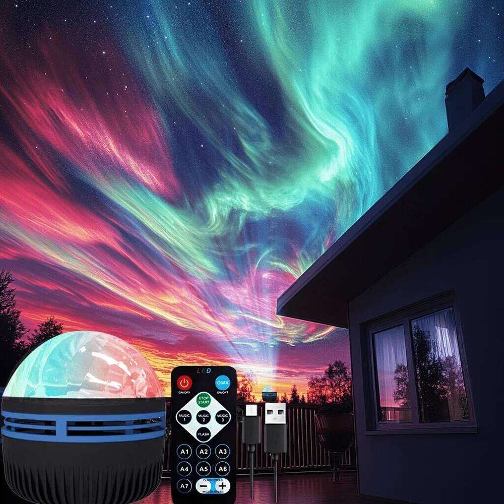 LED Night 7 Colors Starry Sky Projector Northern Aurora Ambient Light with Remote USB Auto Rotate for Bedroom Decor Z260127