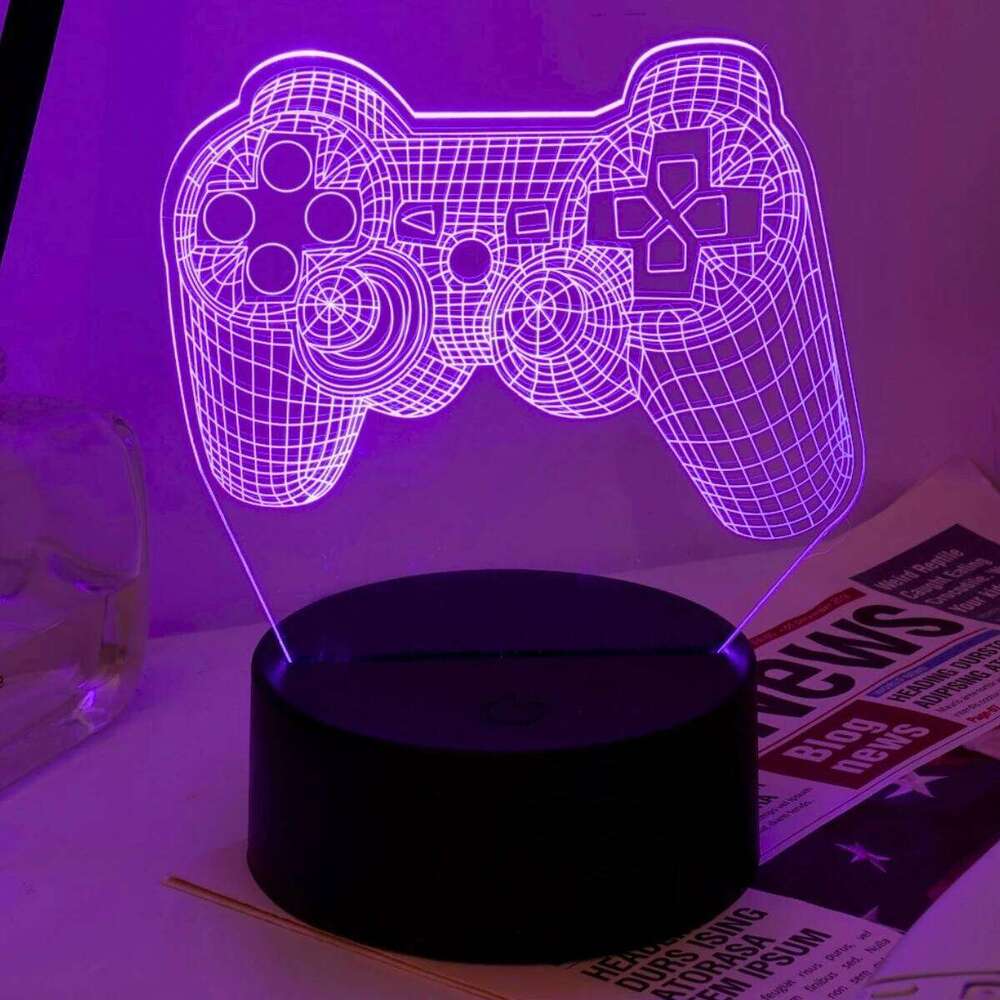 USB powered modern game controller LED night light, home bedroom table lamp, gamer birthday gift, lighting and decoration Z260127