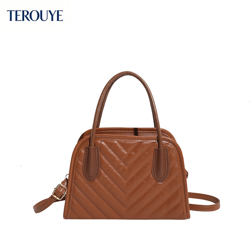 TEROUYE Korean style niche embossed design fashionable women's handbag autumn and winter new casual diamond grid texture style shoulder bag luxur