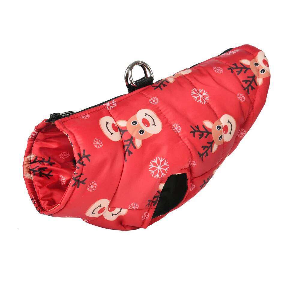 Christmas Pet Costume For Small Medium Dogs New Year Party Dog Coat With D-ring Deer Print Pets Outfits Bulldog Yorkshire Jacket XJ260127