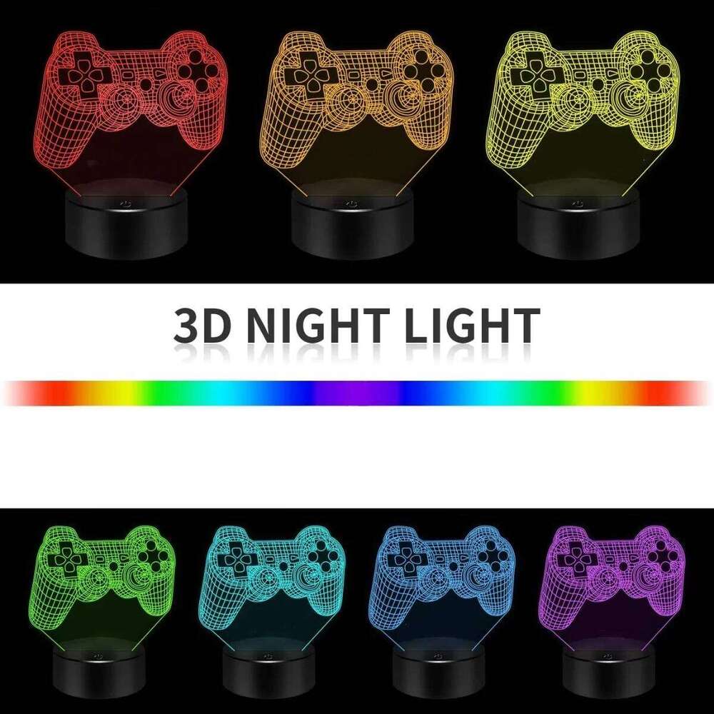 USB powered modern game controller LED night light, home bedroom table lamp, gamer birthday gift, lighting and decoration Z260127