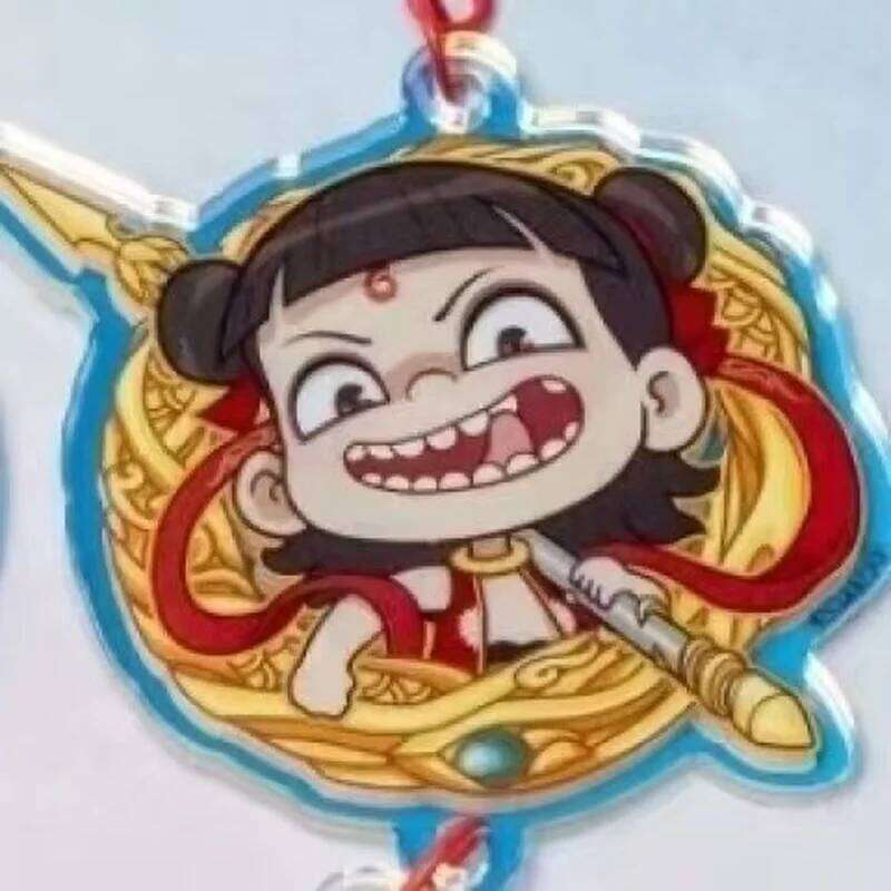 Anime movie Naohai Nezha Aoguang bell key chain cartoon decoration acrylic gift schoolbag peripheral friend pendan S260126