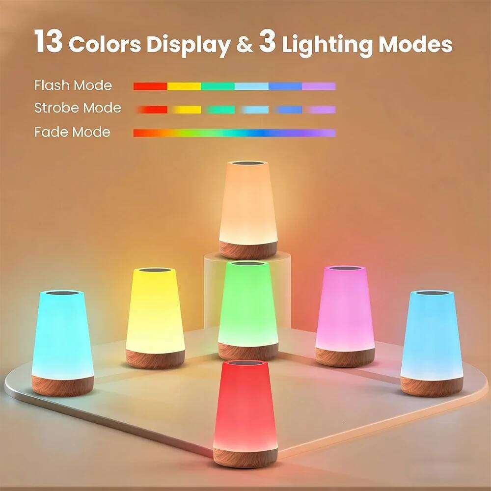 13 Color LED Changing Light Remote Control Touch USB Rechargeable RGB Night Dimmable Portable Table Bedside Lamp Z260127