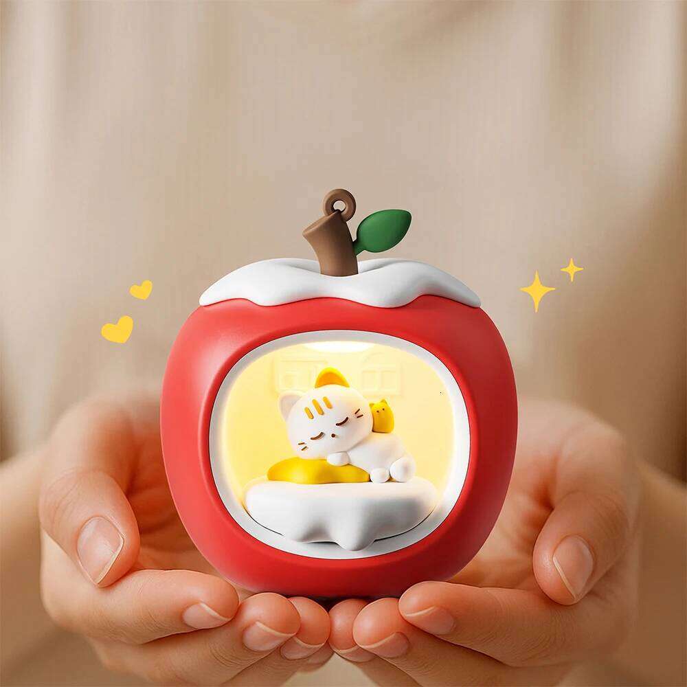 Apple-shaped Smart Touch Night Light Desktop Decor, Ambient Indoor Lighting Requires 3 AAA batteries for operation Z260127