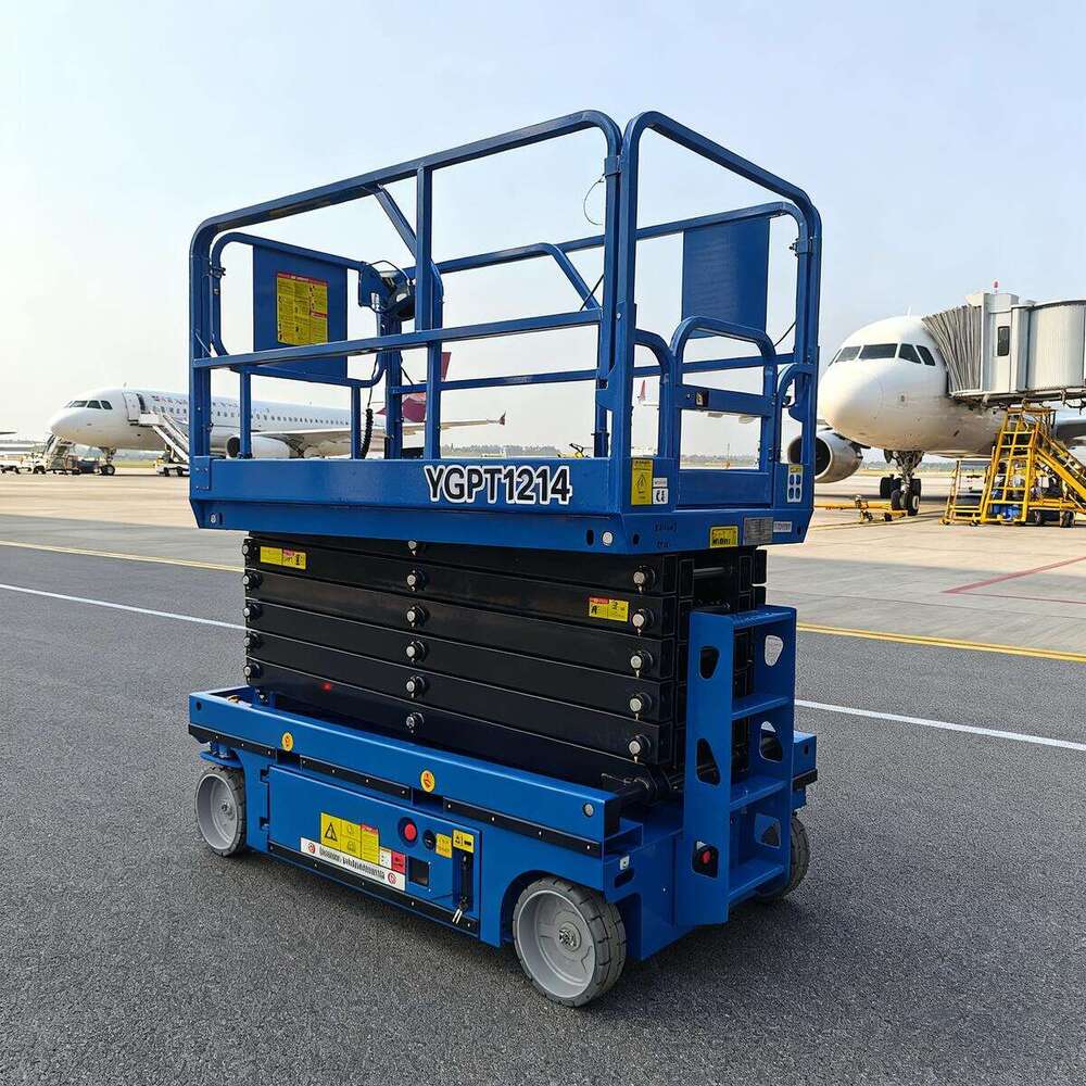 Self Propelled Scissor Lift 6m Compact Wheeled Platform For Cleanroom Maintenance And Delicate Indoor High Altitude Work Tasks