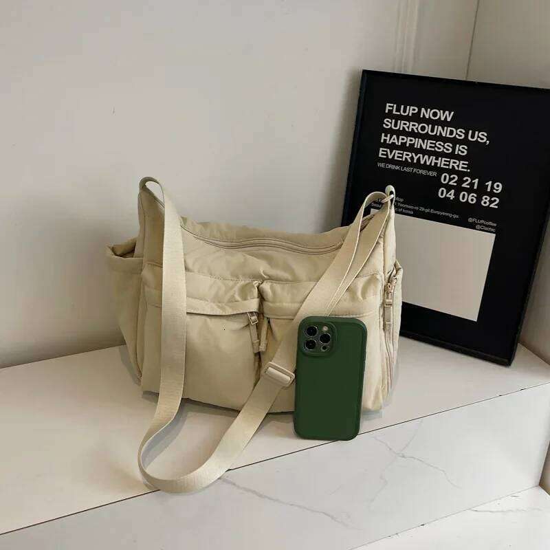 Work Style Casual Crossbody with Large Capacity Waterproof Shoulder Made of High-quality Nylon Fabric Bag for Men