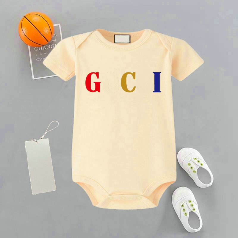Summer newborn Rompers Boys girls designer print Fashion luxury pure cotton knitting jumpsuit kids Jumpsuits children's clothing G00127
