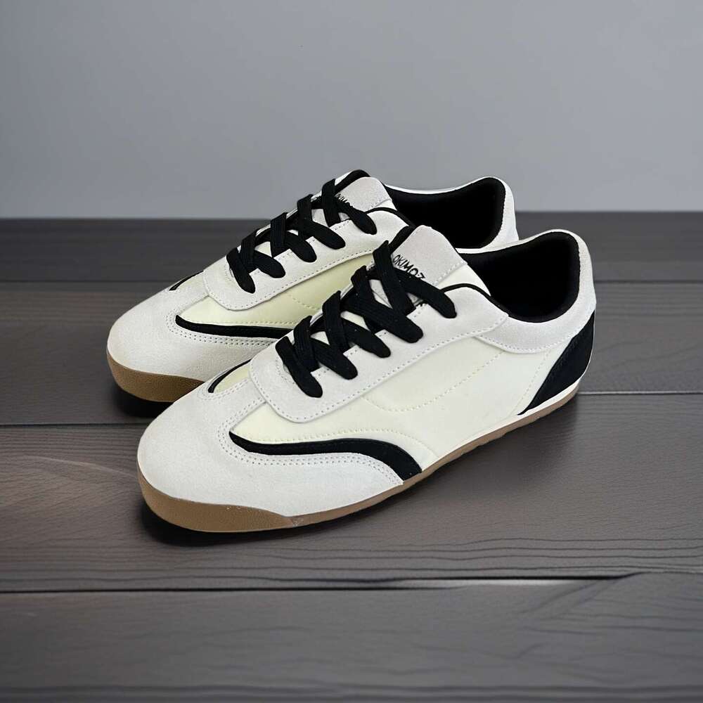 okimoz Retro German Training Shoes Unisex - Classic Black & White Versatile Soft-Sole Lightweight Casual Sneakers