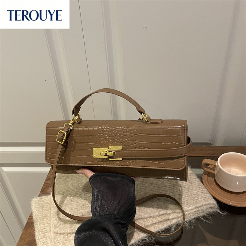 TEROUYE Korean style niche casual style women's handbag autumn and winter new fashion rectangular bag texture retro luxury