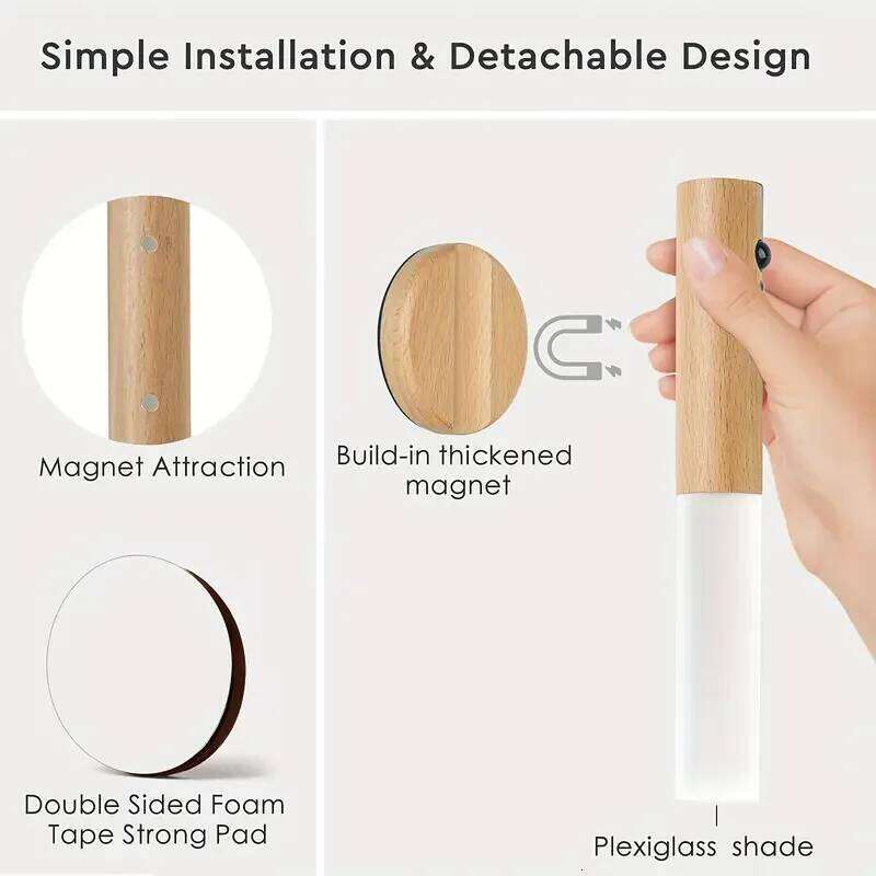 Smart Motion Sensor Night Light LED Rechargeable Magnetic Wall Lamp Portable for Hallway Bedroom Stairs Bathroom Cabinets Decor Z260127