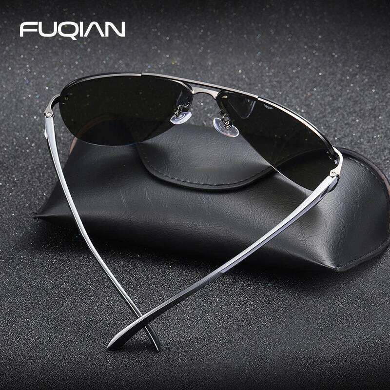 Fashion Rimless Pilot Polarized Sunglasses Men Women High Quality Aluminum Magnesium Sun Glasses Male Classic Driving Shades Z260127
