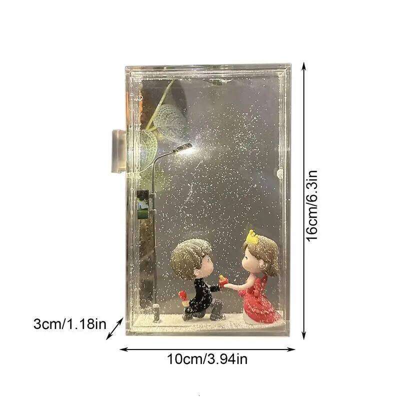 Snowy Flowing Small Night Street Light Snow Simulation Kids Diy Material Package Toy Snowman Doll Christmas Gift Z260127