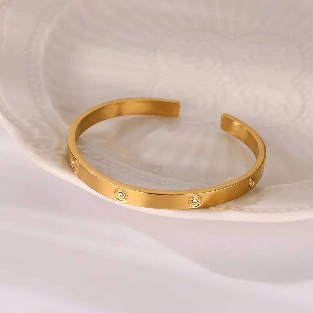 Luxury Brands Bracelets for Women Stainless Steel Bracelet Bangle 2024 Trend Cubic Zirconia Couple Wrist Jewelry pulseras mujer XJ260127