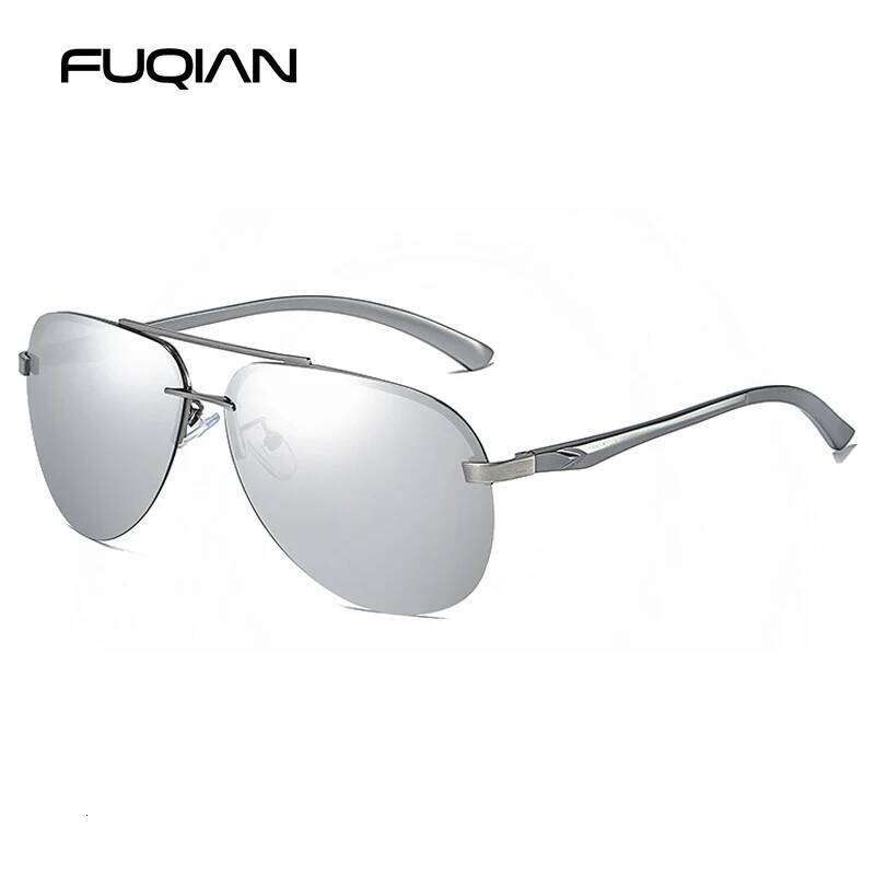 Fashion Rimless Pilot Polarized Sunglasses Men Women High Quality Aluminum Magnesium Sun Glasses Male Classic Driving Shades Z260127