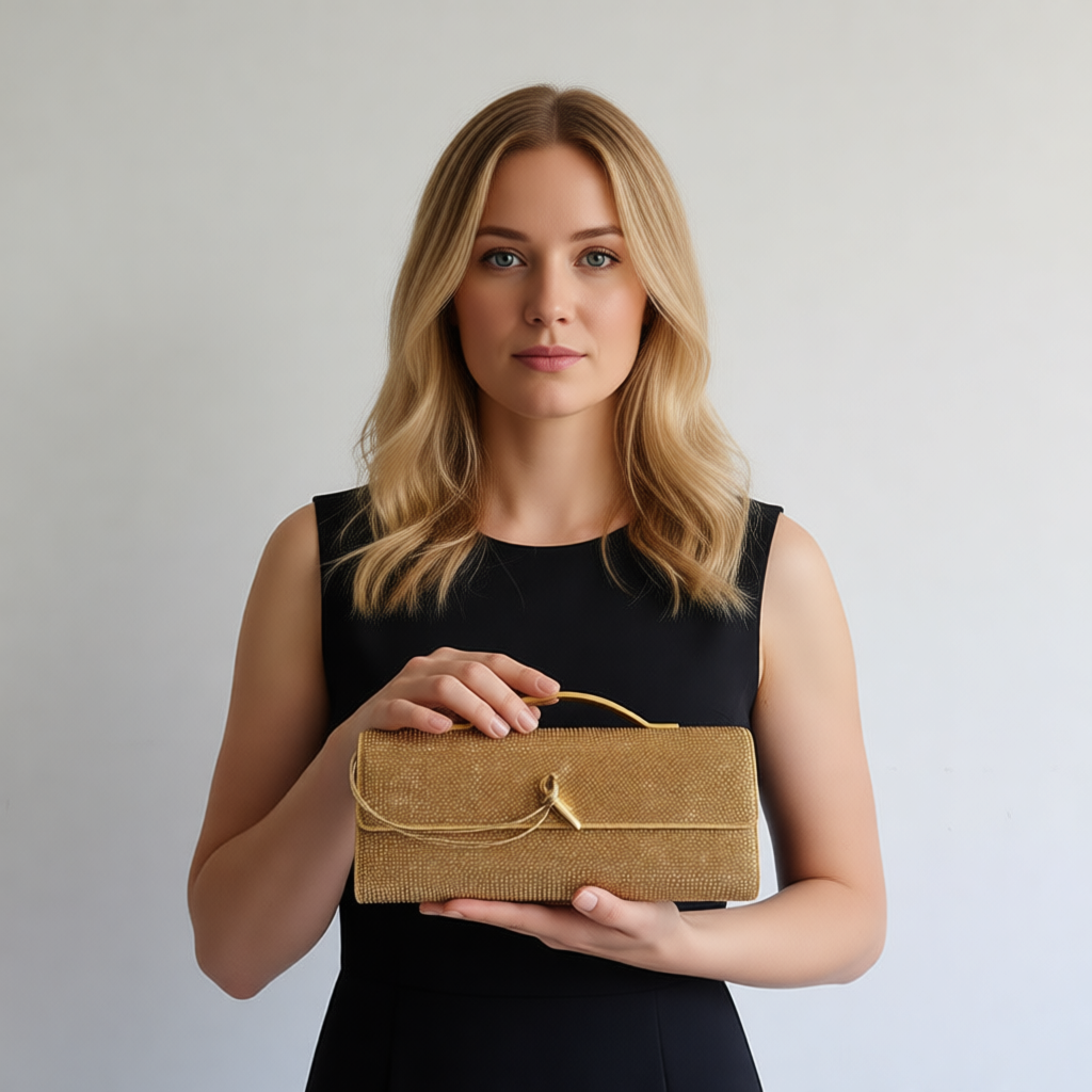 10A Top quality mirror Knitted bag Elegant Long Clutch with Suede, Metal Knot Accent Carry by Hand Wrist or Underarm for Red Carpet or Evening Glamour