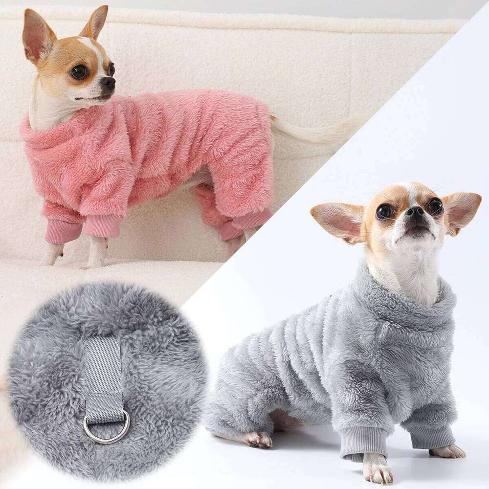 Four Legs Jacket Coat Winter Warm Pet Clothes Soft Flannel Dog Jumpsuit Puppy Cats for Small Medium Dogs Yorkie Outfit New XJ260127