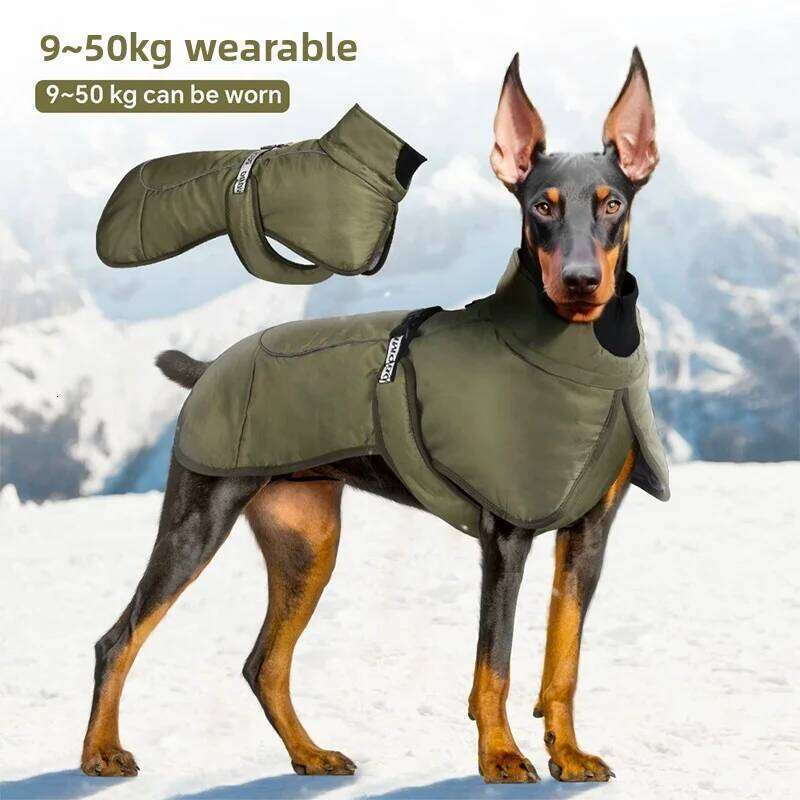 Thick Warm Reflective Clothing Medium Large Windproof Winter Dog Jacket Cold Proof Back Protection Fleece Pet Coat XJ260127