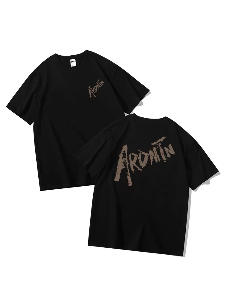 Men's short-sleeved summer trend loose letter print shirt