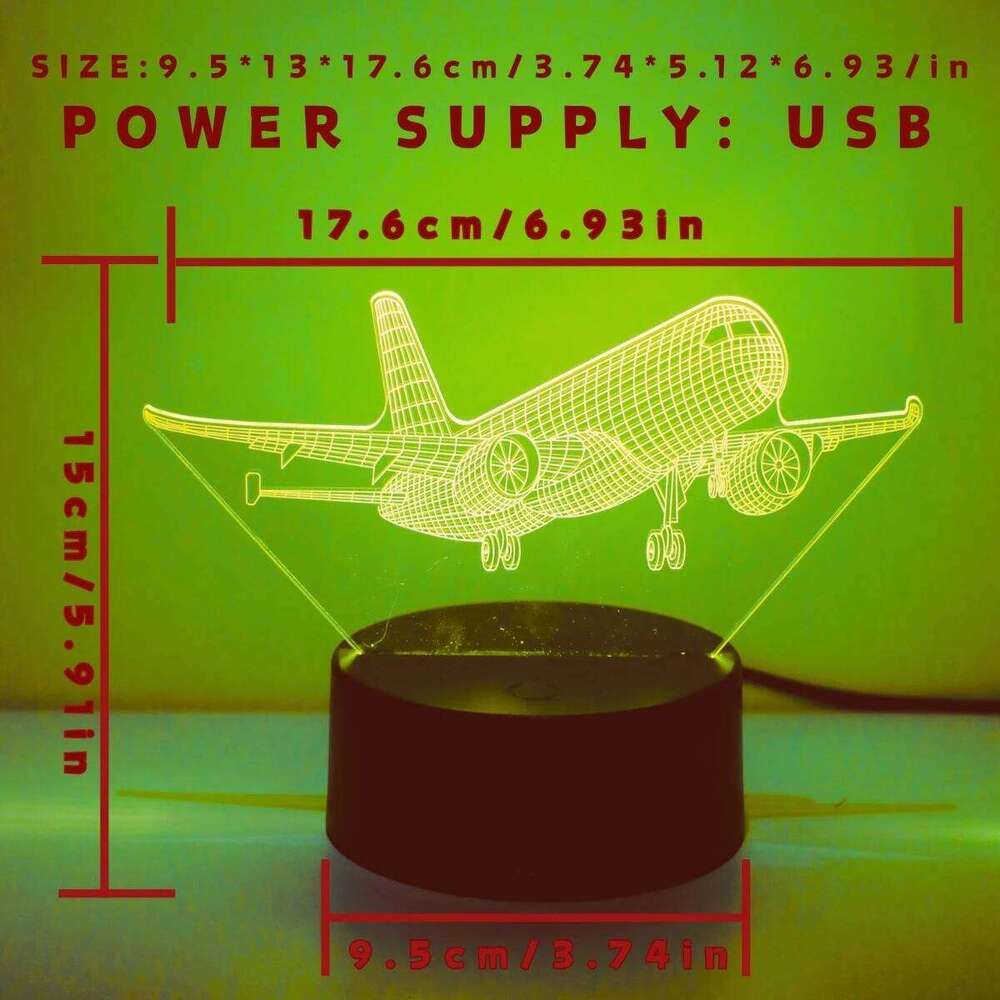 3D night light creative airplane design special for friends, decorating the room atmosphere as a holiday gift Z260127