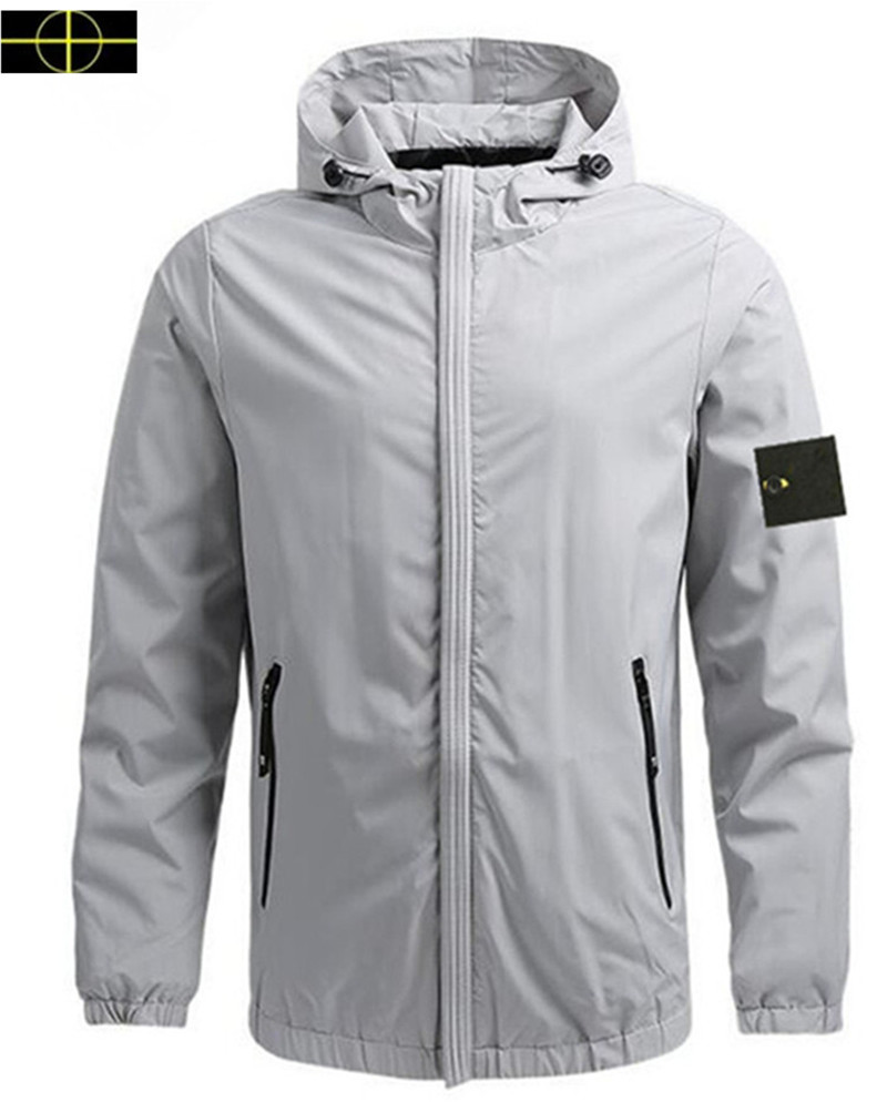 25ss Men's stones jacket Spring and Autumn Windbreaker islands Jacket Fashion Men's Couple Outfit Women's Hooded Mountaineering Outdoor Brand Jacket
