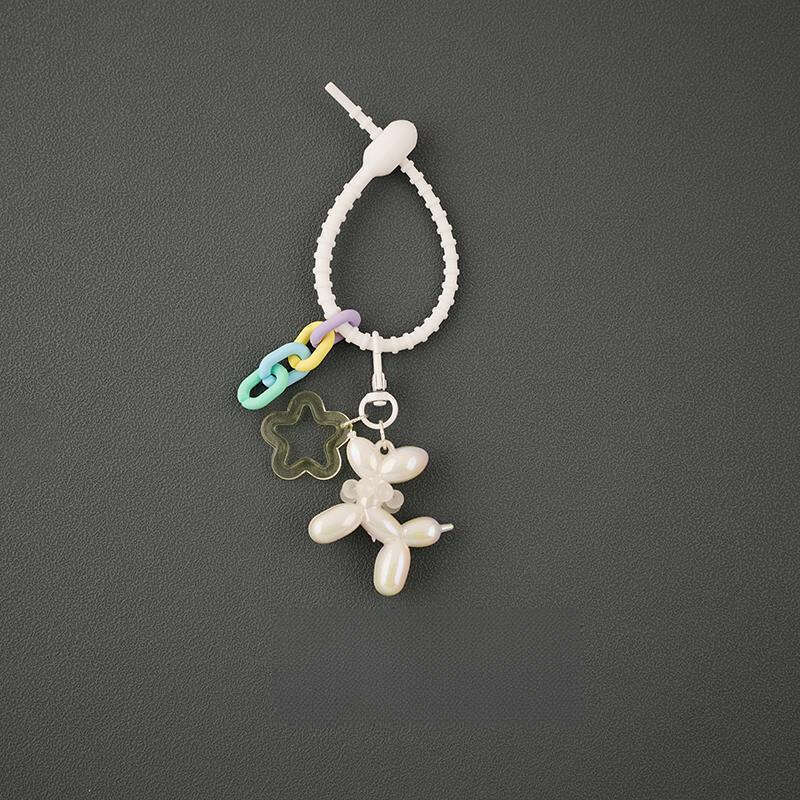 Dog-shaped jewelry keychain Dreamy Bubble pendant Beaded belt accessory for daily carrying of mobile phones and decorating bags