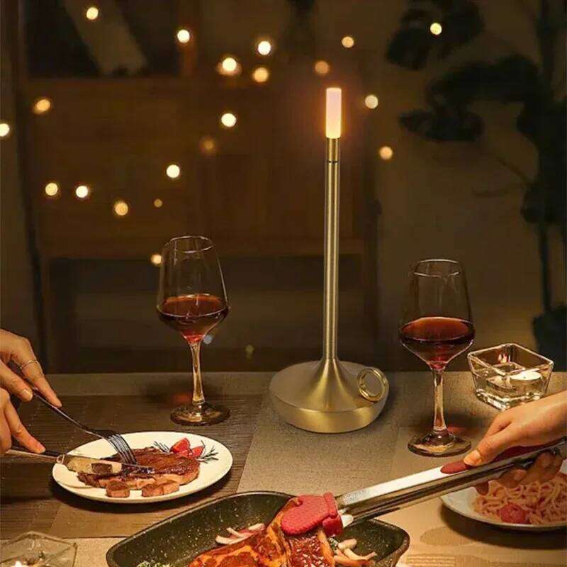 LED Candle Charging Restaurant Bar Desktop Decoration Atmosphere Touch Night Light Led Desk Lamps Candlelight Table Lamp Z260127