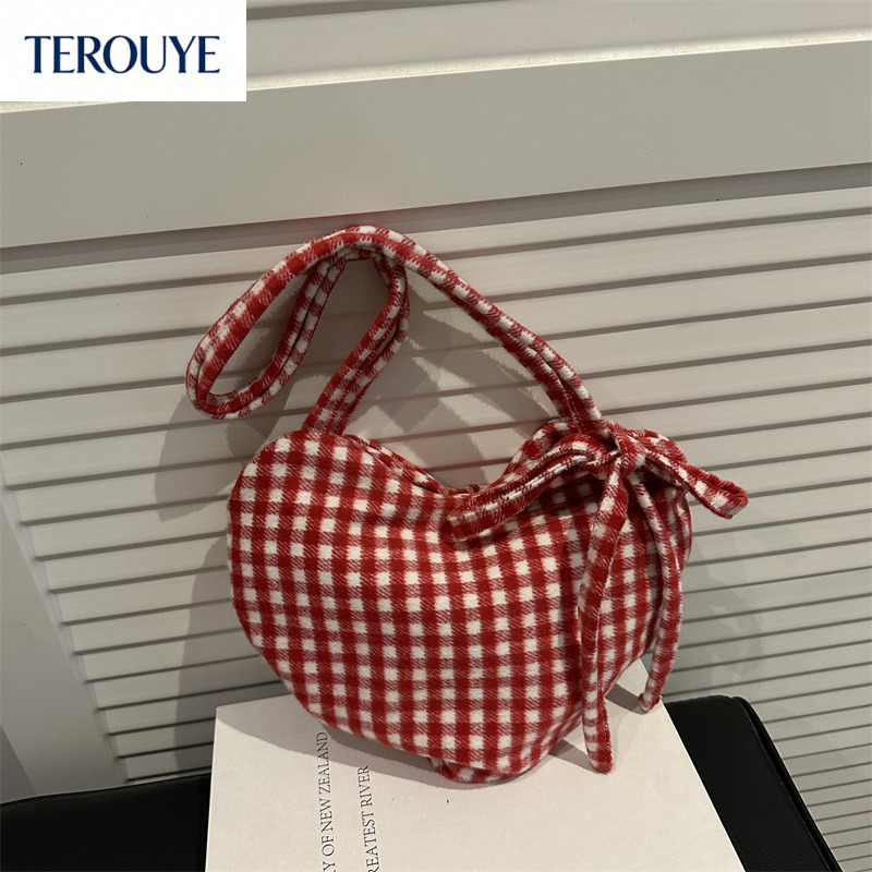 TEROUYE Loose and large capacity checkered design women's armpit bag autumn and winter new fashion versatile style trendy handbag luxury