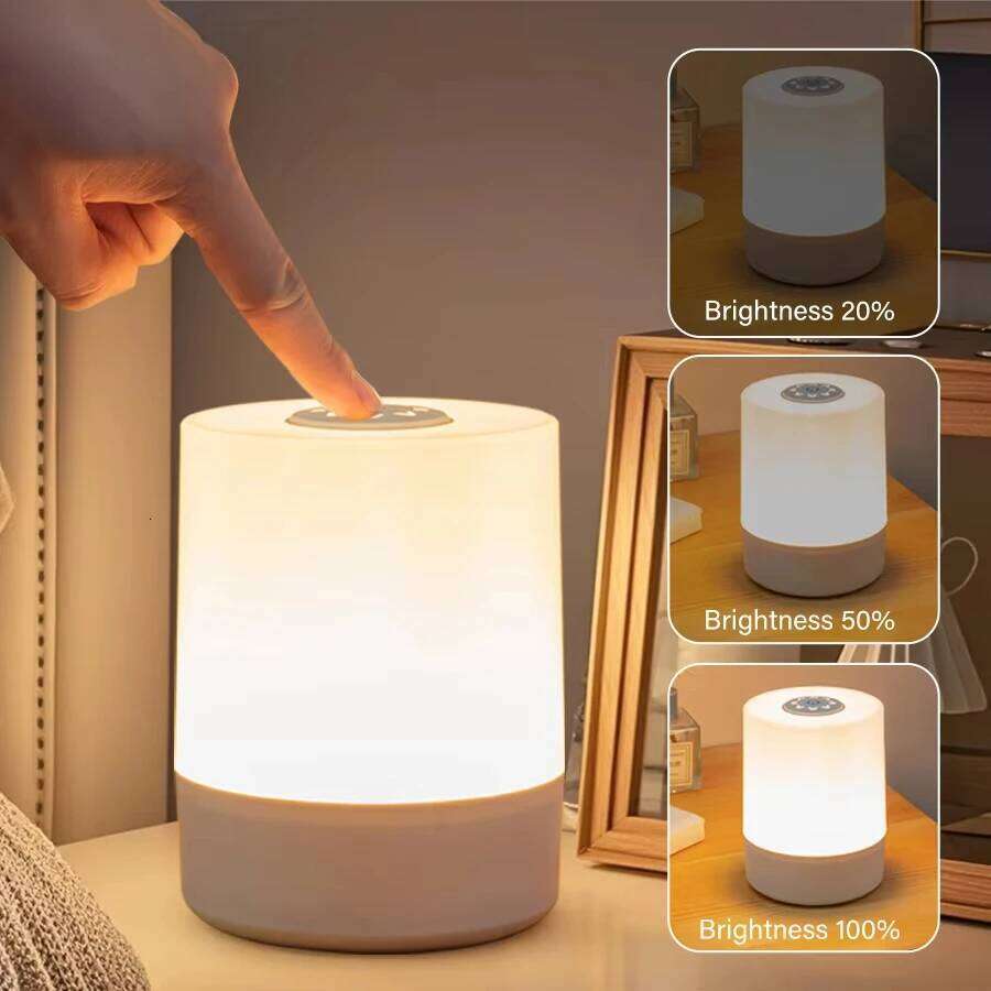 LED Touch Night Lights Dimmable Rechargeable Desktop Table Lamp For Reading Desk Bedroom Bedside Decoration Lighting Z260127