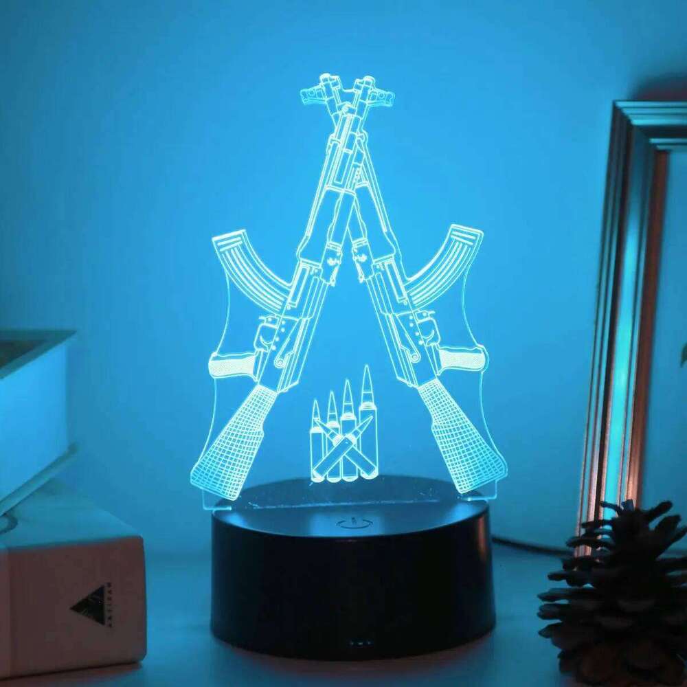 Creative dual gun touch color 3D night light, room decoration birthday gift - graduation anniversary Z260127