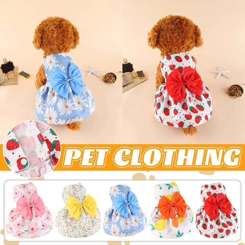 Pet Dress Soft Comfortable Sleeveless Floral Outfit Cats And Dogs Perfect for Daily Wear Special Occasions Dog Skirts XJ260127