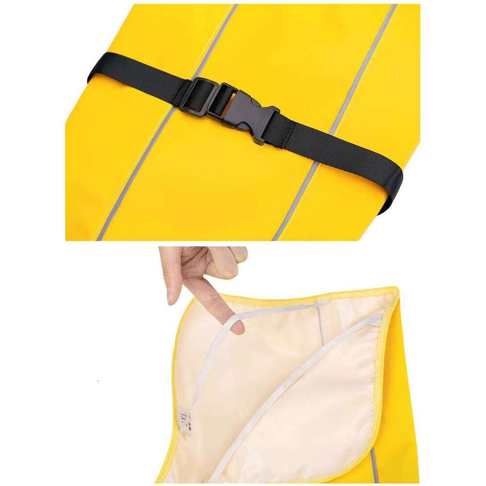 Reflective Raincoat with Adjust Hood Pet Poncho Body Coverage Turtleneck Waterproof Dog Rain Jacket for Medium Large Dogs XJ260127