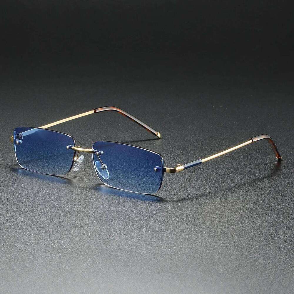 2025 Fashion Small Sun Glasses for Men Retro Rectangular Sunglasses Rimless Brand Z260127