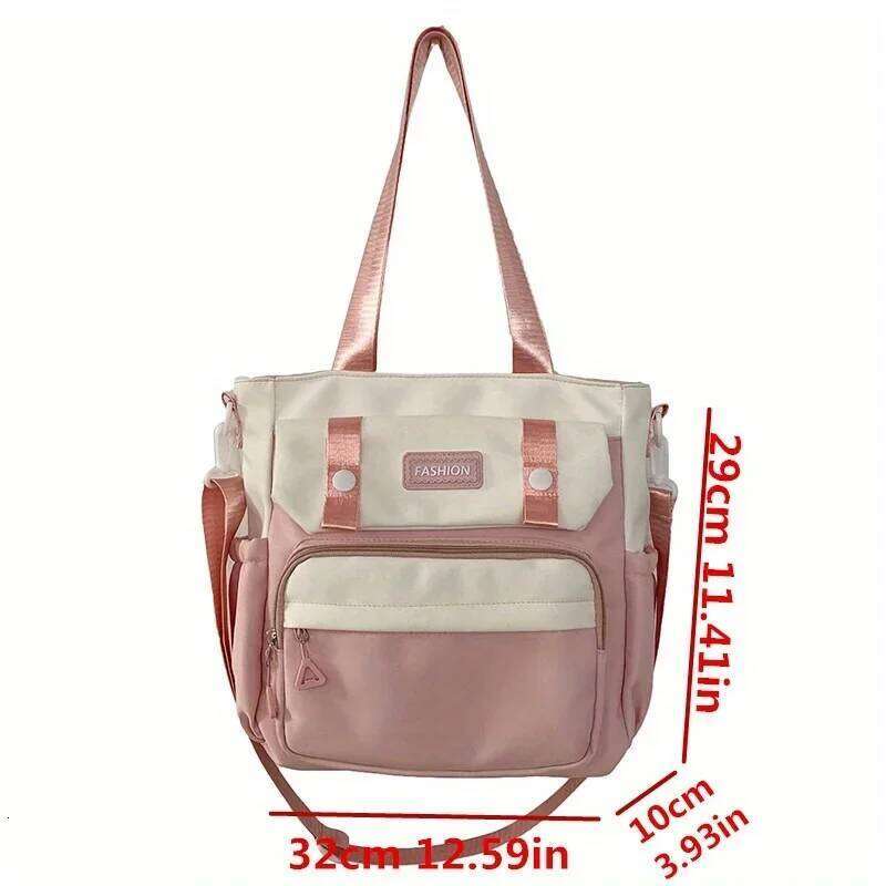 Chic Vintage-Inspired Canvas Tote Bag for Women - Waterproof, Adjustable Strap, Large Capacity Crossbody & Shoulder Handbag