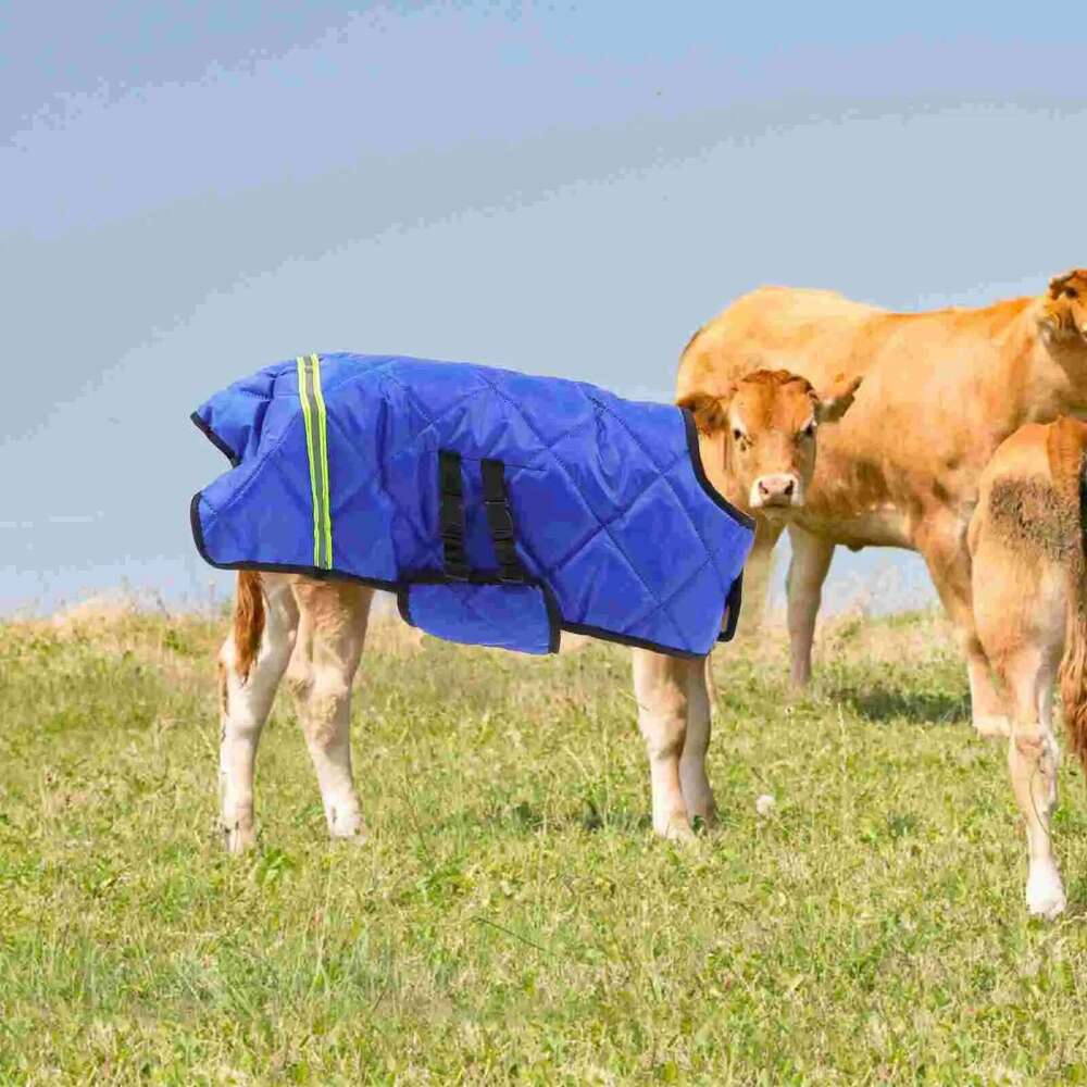 Warm Fleece Blanket Jacket for Ranch Animals Winter warm Clothing Calf Vest Goat Coat Cow baby Thickened Soft Fluffy Bedspread XJ260127