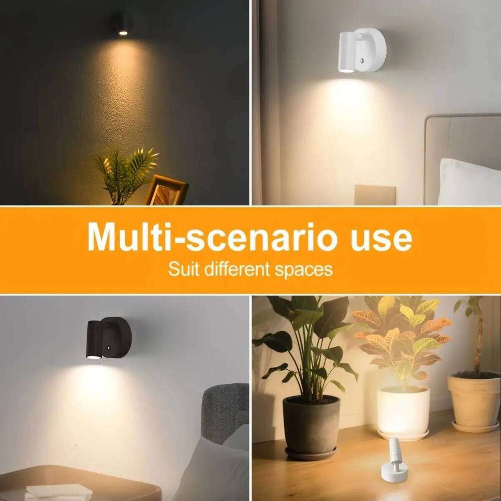 Ammtoo Bedside Led Touch Indoor Wireless Spotlights USB Charging Lamp Magnetic LED Cordless Wall Sconces Light Z260127