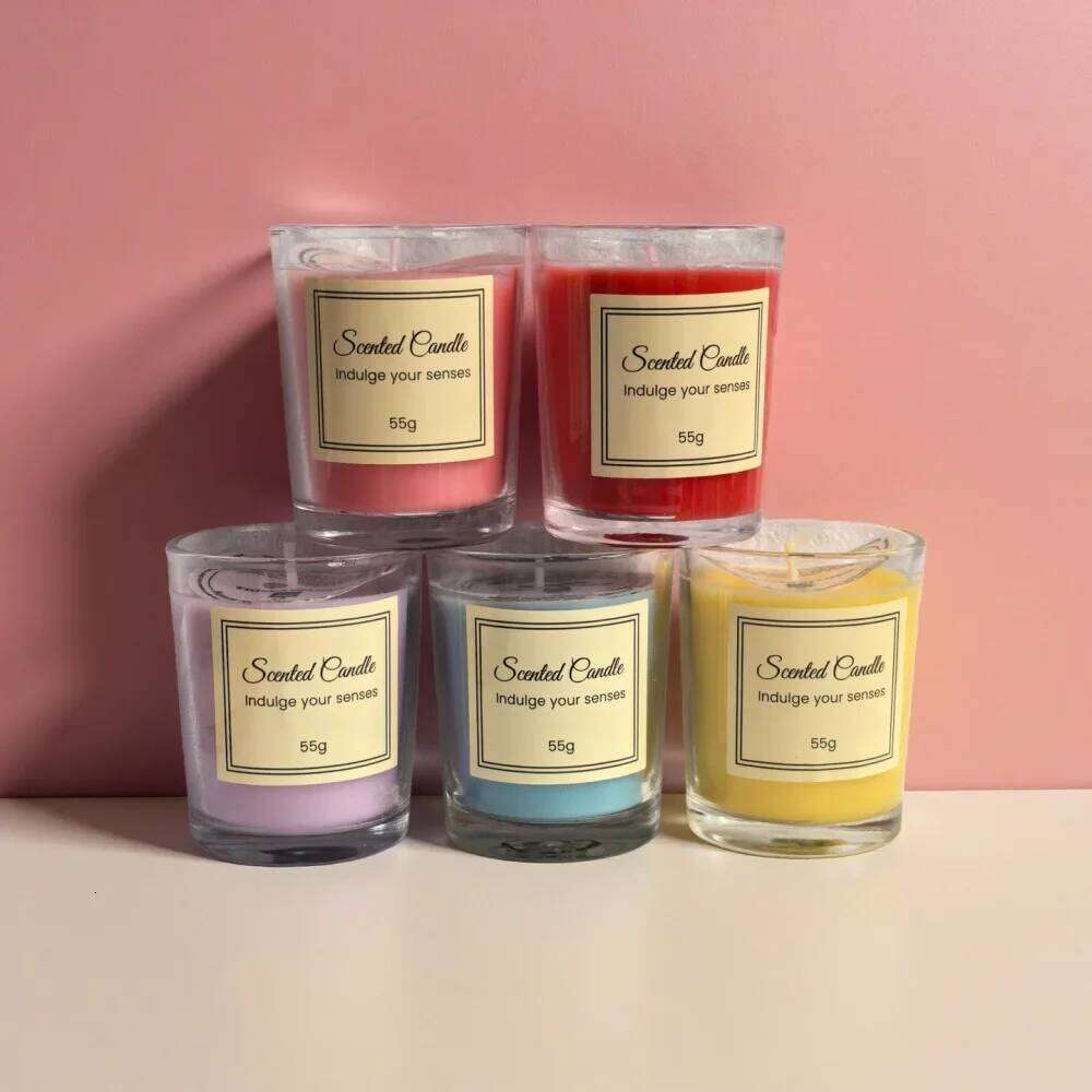 2026 Lavender Premium Box Glass Handmade Soy Wax Smokeless Creative Aromatherapy Candle Companion Gift Y260127