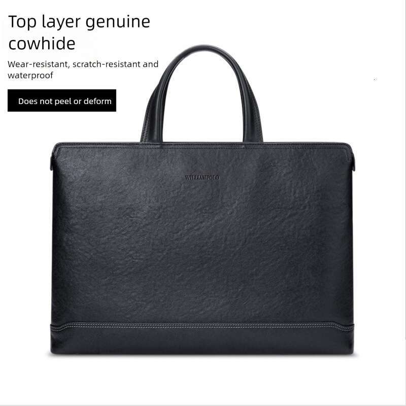 Luxury Shoulder Bags Totes Hobo Bag Genuine Briefcase Crossbody Commuter Business Casual Handbag British Style Leather Men S Bag SENYY