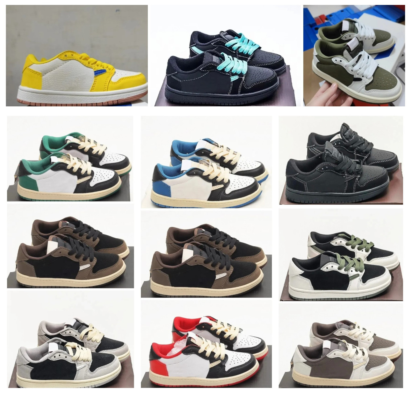 travisscot travis 1s kids low shoes Basketball Shoe Infants Toddlers youth Sneakers trainer Reverse Mocha white Baby Sports boys Athletic trainers 6C 4Y 5Y