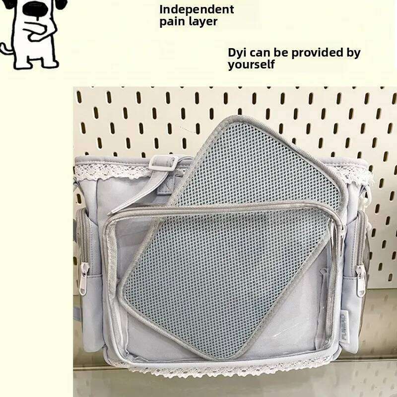 Japan Style Ins New Crossbody Candy Color Kawaii Girl Transparent Bar Pain Fashion Lace Lightweight Women Shoulder Bag