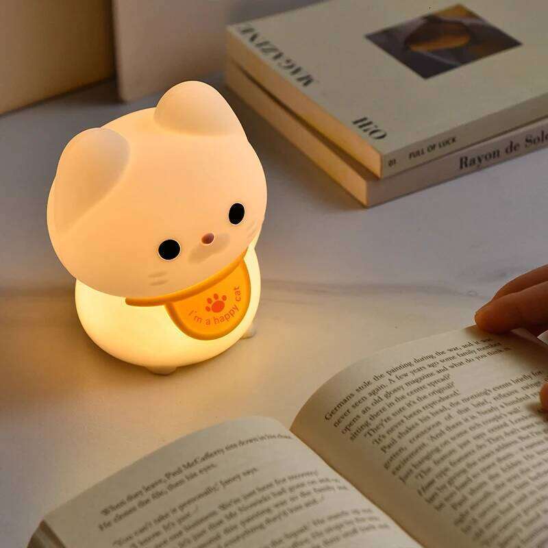 1pc Lucky cat LED night Room mood Bedroom decorative Cute animal lamp with sleeping light Z260127