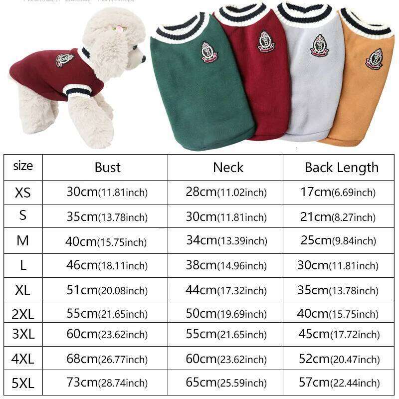 Autumn and winter new knitted V-neck college style pet clothes vest Teddy For Small Dogs Puppy Vest Clothes Jacket Outfits XJ260127