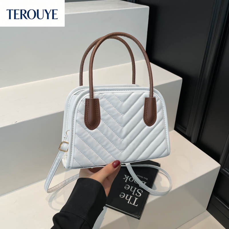 TEROUYE Korean style niche embossed design fashionable women's handbag autumn and winter new casual diamond grid texture style shoulder bag luxur