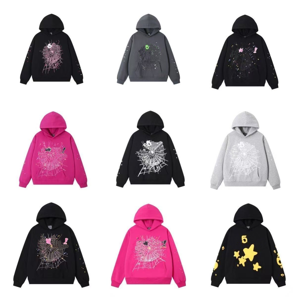 sp1der pink hoodie Mens s1pder Hoodie for men Sweatshirts Hoody Women polo grid five cobweb pink hoody Tracksuit Print Pullover net pants spider pants suit Trouserss